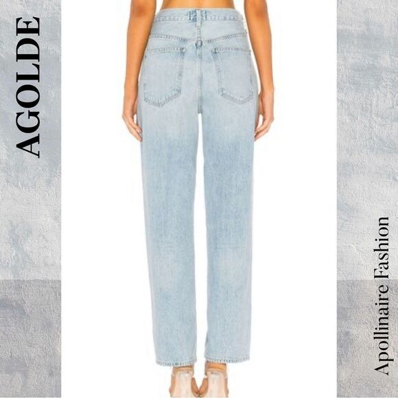 AGOLDE CRISS CROSS UPSIZED DENIM JEANS IN SUBURBIA BLUE NWT - Picture 4 of 8